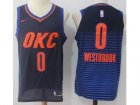 Nike Oklahoma City Thunder #0 Russell Westbrook Black Blue Stitched NBA Swingman Jersey