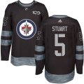 Winnipeg Jets #5 Mark Stuart Black 1917-2017 100th Anniversary Stitched NHL Jersey