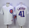 Chicago Cubs #41 John Lackey White Cool Base Stitched MLB Jersey