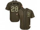 Men Boston Red Sox #28 J. D. Martinez Green Salute to Service Stitched Baseball Jersey