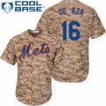 Mens Majestic New York Mets #16 Alejandro De Aza Replica Camo Alternate Cool Base MLB Jersey