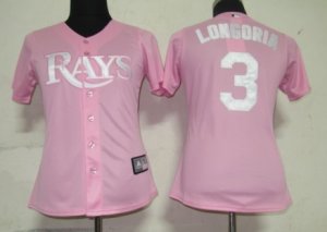 MLB Women Jerseys Tampa Bay Rays #3 Longoria Pink