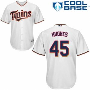 Men\'s Majestic Minnesota Twins #45 Phil Hughes Authentic White Home Cool Base MLB Jersey