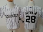 Rockies #28 Nolan Aremadp White Toddler Jersey