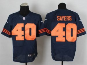 Nike NFL Chicago Bears #40 Gale Sayers Navy Blue Throwback Jerseys(Elite)