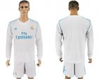 2017-18 Real Madrid Home Long Sleeve Soccer Jersey