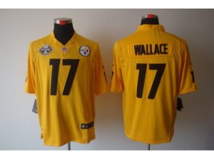 Nike NFL Pittsburgh Steelers #17 Mike Wallace Yellow Jerseys W 80TH Patch(Game)