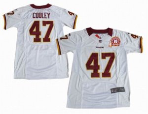 2012 Nike Washington Redskins #47 Chris Cooley white ELITE 80TH Anniversary patch Jersey