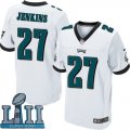 Men Nike Philadelphia Eagles #27 Malcolm Jenkins White 2018 Super Bowl LII Elite Jersey