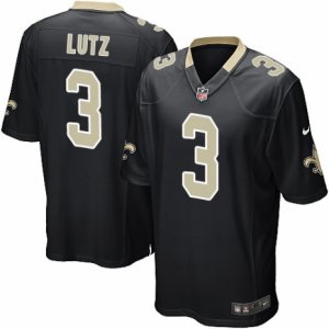 Men\'s Nike New Orleans Saints #3 Will Lutz Game Black Team Color NFL Jersey