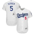 Los Angeles Dodgers #5 Corey Seager White 2017 World Series Bound Flexbase Player Jersey