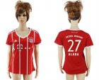 2017-18 Bayern Munich 27 ALABA Home Women Soccer Jersey