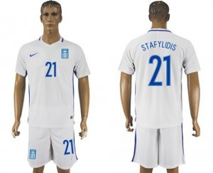 Greece #21 Stafylidis Home Soccer Country Jersey