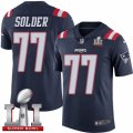 Youth Nike New England Patriots #77 Nate Solder Limited Navy Blue Rush Super Bowl LI 51 NFL Jersey