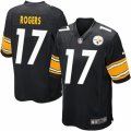 Mens Nike Pittsburgh Steelers #17 Eli Rogers Game Black Team Color NFL Jersey