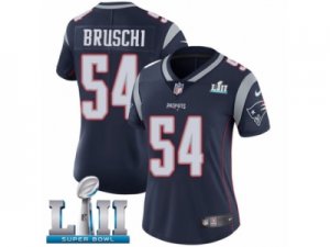 Women Nike New England Patriots #54 Tedy Bruschi Navy Blue Team Color Vapor Untouchable Limited Player Super Bowl LII NFL Jersey