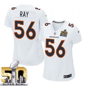 Women NikeDenver Broncos #56 Shane Ray White Super Bowl 50 Stitched NFL Game Event Jersey