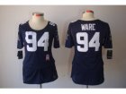 Nike Womens Dallas cowboys #94 Ware Elite Blue Jerseys[breast Cancer Awareness]