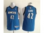 Youth nba Minnesota Timberwolves #42 Kevin Love Blue(revolution 30 swingman)