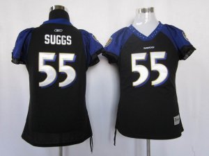 women nfl baltimore ravens #55 suggs field flirt fashion black