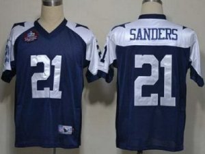 NFL Dallas Cowboys #21 Deion Sanders Blue Thankgivings Jerseys(Hall of Fame Class)