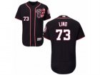 Mens Majestic Washington Nationals #73 Adam Lind Navy Blue Flexbase Authentic Collection MLB Jersey