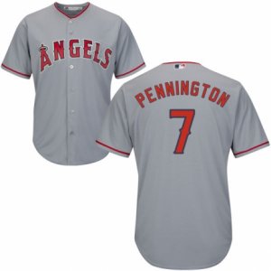 Men\'s Majestic Los Angeles Angels of Anaheim #7 Cliff Pennington Authentic Grey Road Cool Base MLB Jersey