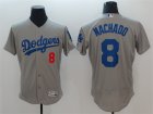 Dodgers #8 Manny Machado Gray Flexbase Jersey