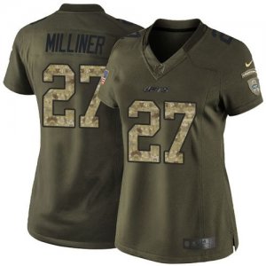 Women Nike New York Jets #27 Dee Milliner Green Salute to Service Jerseys