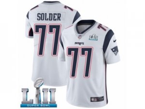 Youth Nike New England Patriots #77 Nate Solder White Vapor Untouchable Limited Player Super Bowl LII NFL Jersey