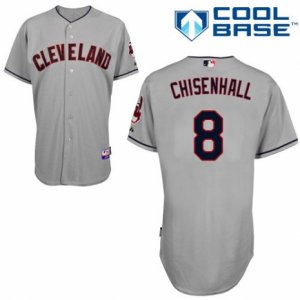 Men\'s Majestic Cleveland Indians #8 Lonnie Chisenhall Replica Grey Road Cool Base MLB Jersey