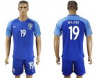 Brazil #19 Willian Blue Soccer Country Jersey