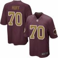 Mens Nike Washington Redskins #70 Sam Huff Game Burgundy Red Gold Number Alternate 80TH Anniversary NFL Jersey