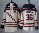 Mens New York Rangers #36 Mats Zuccarello Cream Sawyer Hooded Sweatshirt Stitched NHL Jersey