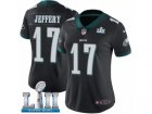 Women Nike Philadelphia Eagles #17 Alshon Jeffery Black Alternate Vapor Untouchable Limited Player Super Bowl LII NFL Jersey
