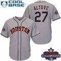 Astros #27 Jose Altuve Grey New Cool Base 2017 World Series Champions Stitched MLB Jersey