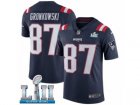 Men Nike New England Patriots #87 Rob Gronkowski Limited Navy Blue Rush Vapor Untouchable Super Bowl LII NFL Jersey
