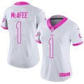 Womens Nike Indianapolis Colts #1 Pat McAfee White Pink Stitched NFL Limited Rush Fashion Jersey
