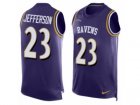 Mens Nike Baltimore Ravens #21 Tony Jefferson Limited Purple Player Name & Number Tank Top NFL Jersey