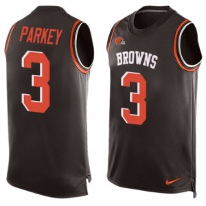 Men\'s Nike Cleveland Browns #3 Cody Parkey Limited Brown Player Name & Number Tank Top NFL Jersey