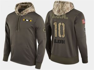 Nike Bruins 10 Anders Bjork Olive Salute To Service Pullover Hoodie