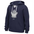 Mens Toronto Maple Leafs Reebok Navy 100th Anniversary Lace Up Pullover Hoodie