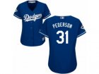 Women Majestic Los Angeles Dodgers #31 Joc Pederson Replica Royal Blue Alternate 2017 World Series Bound Cool Base MLB Jersey