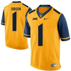 West Virginia Mountaineers #1 Shelton Gibson Gold College Football Jersey