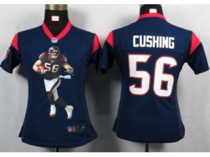 Nike Women Houston Texans #56 Cushing Blue Portrait Fashion Game Jerseys