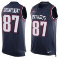 Nike New England Patriots #87 Rob Gronkowski Navy Blue Team Color Men Stitched NFL Limited Tank Top Jersey