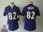 2013 Super Bowl XLVII Women NEW NFL baltimore ravens #82 smith Purple (Women limited)