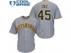 Youth Pittsburgh Pirates #45 Gerrit Cole Grey Cool Base Stitched MLB Jersey