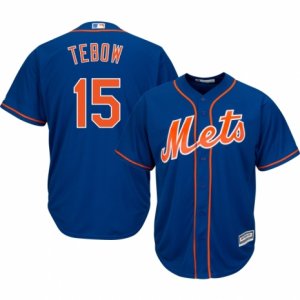 Mens New York Mets #15 Tim Tebow Majestic Blue Cool Base Player Jersey