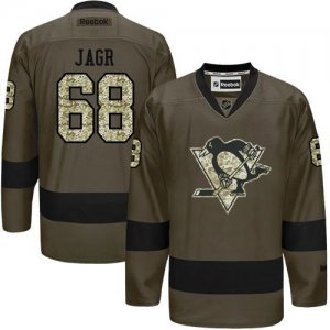 Pittsburgh Penguins #68 Jaromir Jagr Green Salute to Service Stitched NHL Jersey